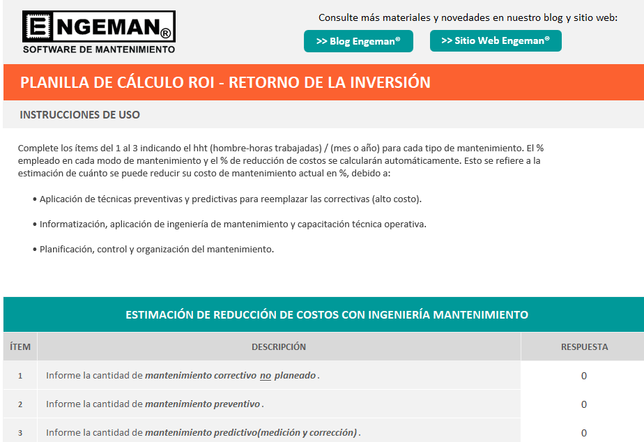 planilla roi de mantenimiento - ¿Qué hacer para demostrar el ROI de la gestión del mantenimiento?